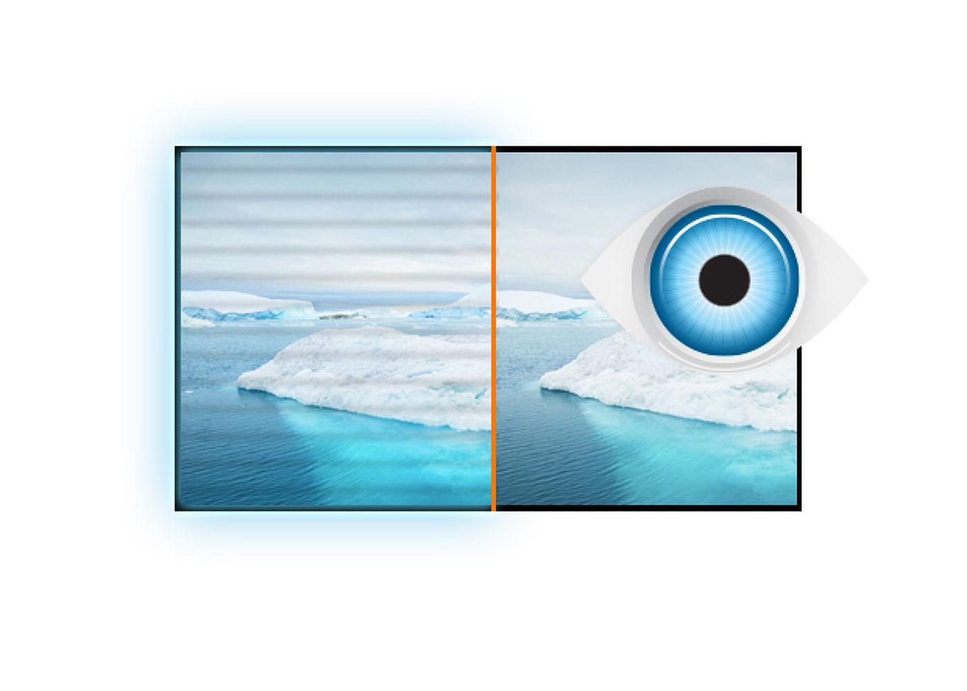  Flicker-Free + Blaulicht-Technologie 